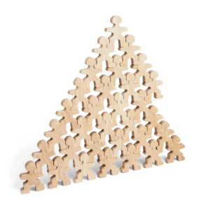 Full Dominomen 32 pcs - Jeu de construction éducatif captivant en bois naturel